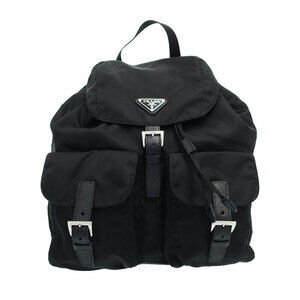 PRADA Two Pocket Tessuto Backpack Rucksack Daybag Black